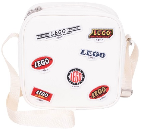 Handbag Crossbody, White with LEGO Vintage Logos Pattern