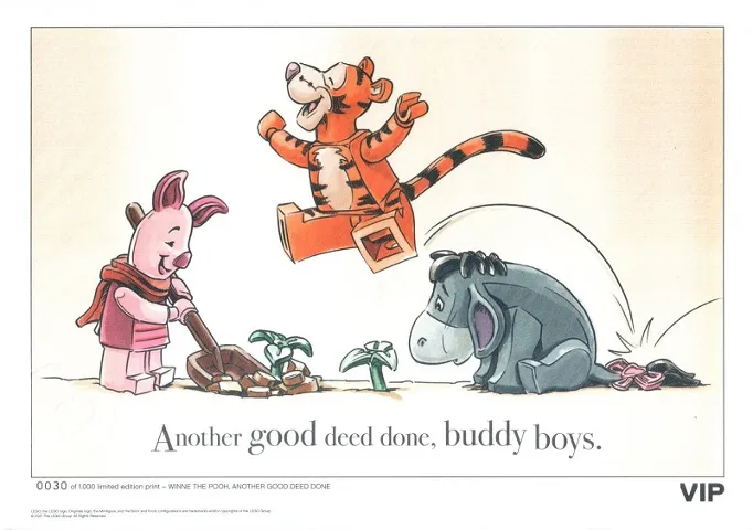 Limited Edition Print Winnie the Pooh VIP - Another good deed done, buddy boys.