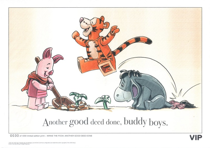 Limited Edition Print Winnie the Pooh VIP - Another good deed done, buddy boys.