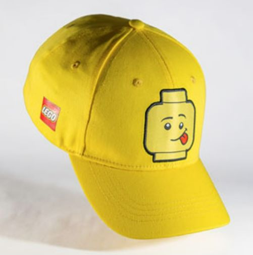 Ball Cap, Minifigure Head with Silly Face and Tongue Sticking Out Pattern, Yellow (Junior Size)
