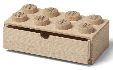 Storage Brick 2 x 4 with Drawer, Wooden, Light Oak (Desk Drawer)