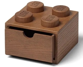 Storage Brick 2 x 2 with Drawer, Wooden, Dark Oak (Desk Drawer)