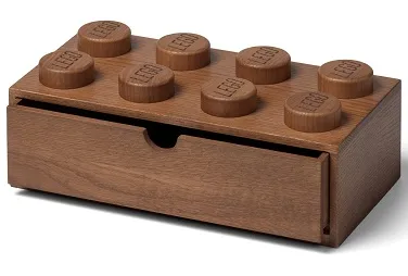Storage Brick 2 x 4 with Drawer, Wooden, Dark Oak (Desk Drawer)