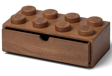 Storage Brick 2 x 4 with Drawer, Wooden, Dark Oak (Desk Drawer)