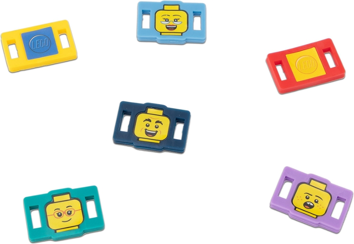 Shoe Charms, Minifigure Heads and Studs Pattern (Set of 6)