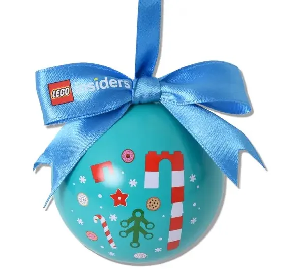 Christmas Tree Ornament, Tin Ball Decorated - LEGO Insiders (Bauble)