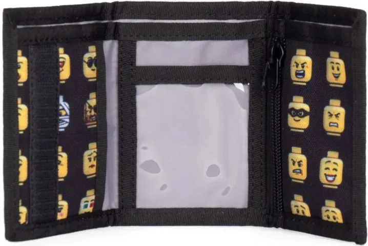 Wallet, Minifigure Heads with Faces - Zippered Pocket