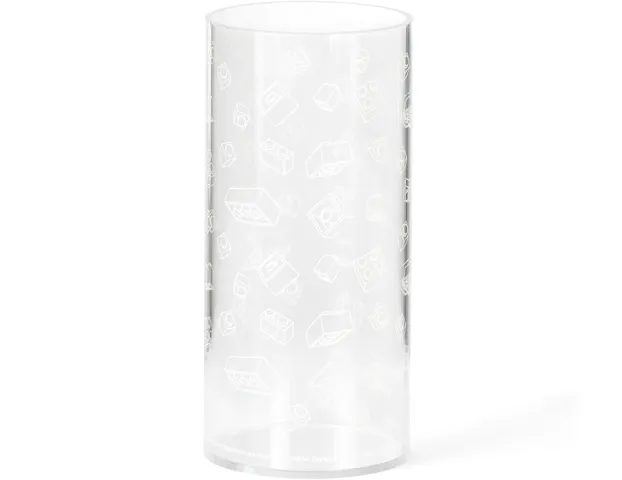 Vase, Round with White Bricks Pattern