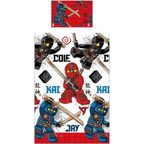 Bedding, Duvet Cover and Pillowcase (135cm x 200cm) - NINJAGO Cole, Kai, and Jay