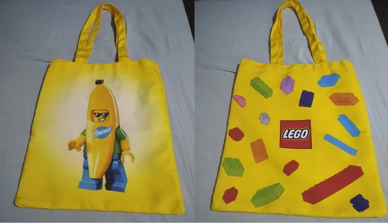 Tote Bag, Bricks and Banana Guy Pattern