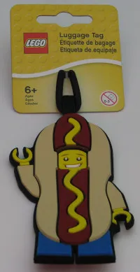 Bag / Luggage Tag, Silicone, Hot Dog Man