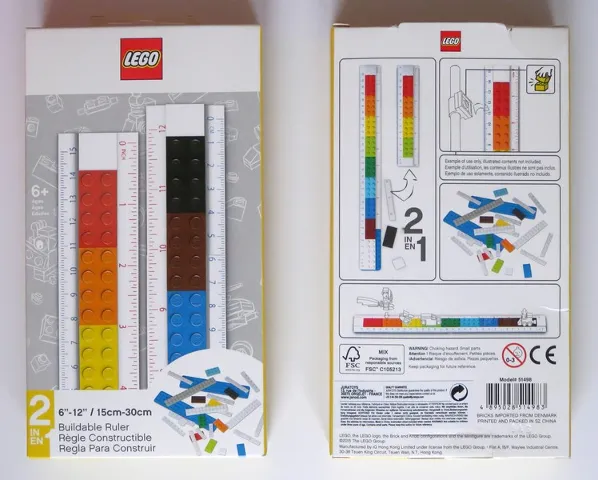 Ruler, Buildable Ruler - Multicolor Plates with Blue Baseplates