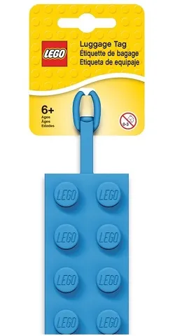 Bag / Luggage Tag, Silicone, LEGO Plate 2 x 4 Blue