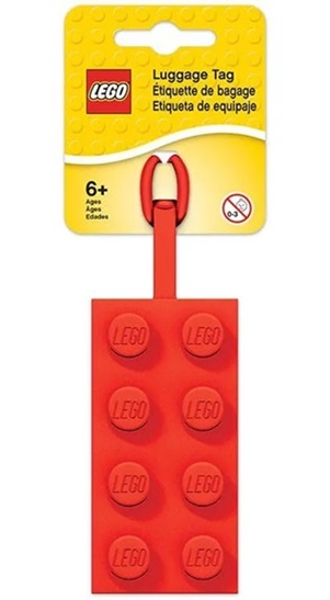 Bag / Luggage Tag, Silicone, LEGO Plate 2 x 4 Red