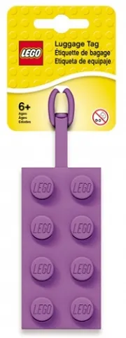 Bag / Luggage Tag, Silicone, LEGO Plate 2 x 4 Lavender