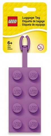 Bag / Luggage Tag, Silicone, LEGO Plate 2 x 4 Lavender