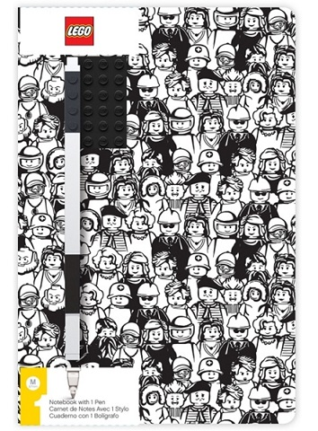 Notebook with Pen, Minifigures Black and White