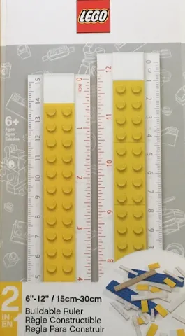 Ruler, Buildable Ruler - Yellow Plates with Blue Baseplates