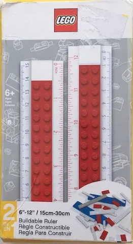 Ruler, Buildable Ruler - Red Plates with Blue Baseplates
