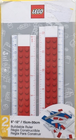 Ruler, Buildable Ruler - Red Plates with Blue Baseplates