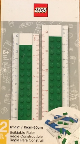 Ruler, Buildable Ruler - Green Plates with Blue Baseplates