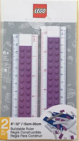 Ruler, Buildable Ruler - Medium Lavender Plates with Blue Baseplates
