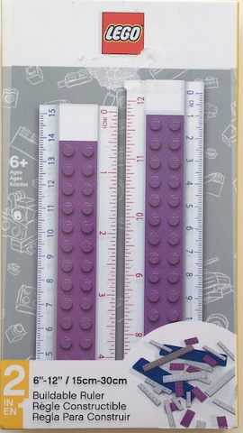 Ruler, Buildable Ruler - Medium Lavender Plates with Blue Baseplates