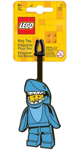 Bag / Luggage Tag, Silicone, Shark Suit Guy