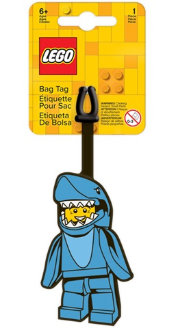 Bag / Luggage Tag, Silicone, Shark Suit Guy