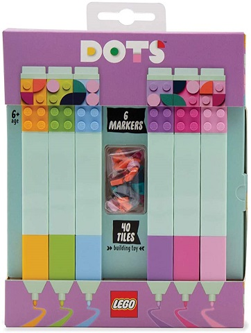 Pen Set, Felt Tip 6 Colors (Markers) with Tiles, Dots