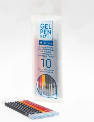 Pen, Gel Pen - Refills 10 Pack (Green, Blue, Pink, Orange, Yellow, Red, Black, Azure, Lime and Violet)