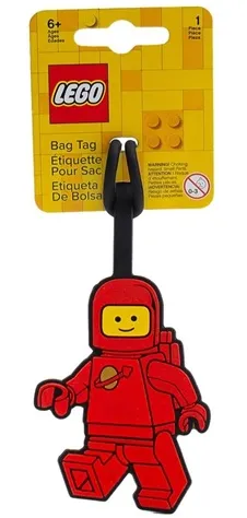 Bag / Luggage Tag, Silicone, Classic Space Minifigure Red