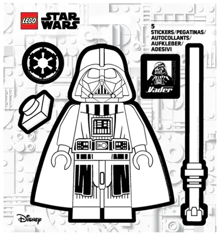 Sticker Sheet, Star Wars Darth Vader - Black and White