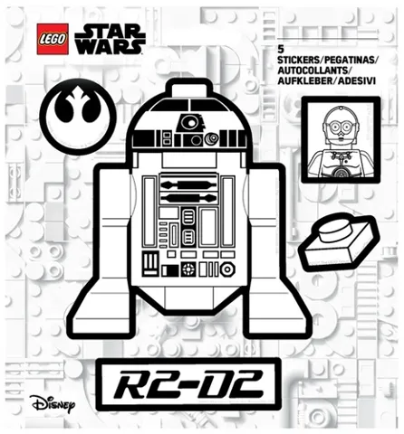 Sticker Sheet, Star Wars R2-D2 and 3-CPO - Black and White