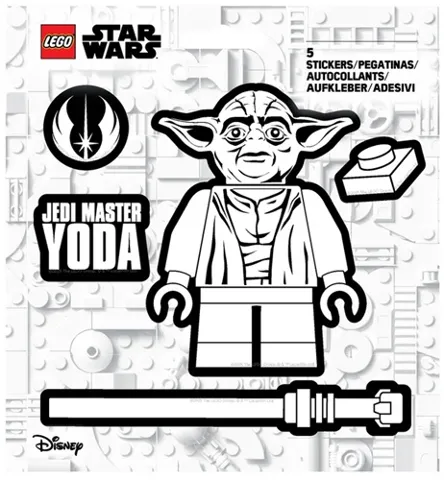 Sticker Sheet, Star Wars Jedi Master Yoda - Black and White