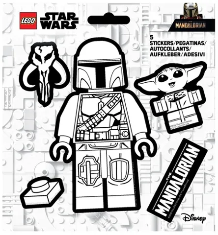 Sticker Sheet, Star Wars The Mandalorian and Grogu - Black and White