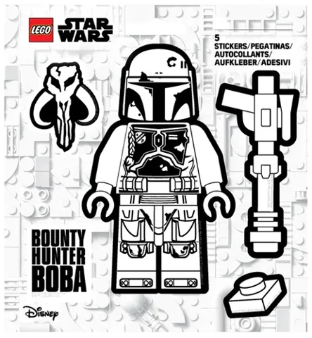 Sticker Sheet, Star Wars Boba Fett - Black and White