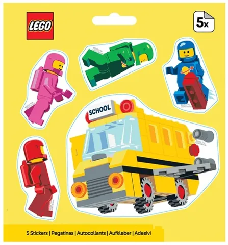 Sticker Sheet, Classic Space Minifigures and School Bus