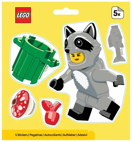 Sticker Sheet, Collectible Minifigures Raccoon Costume Fan
