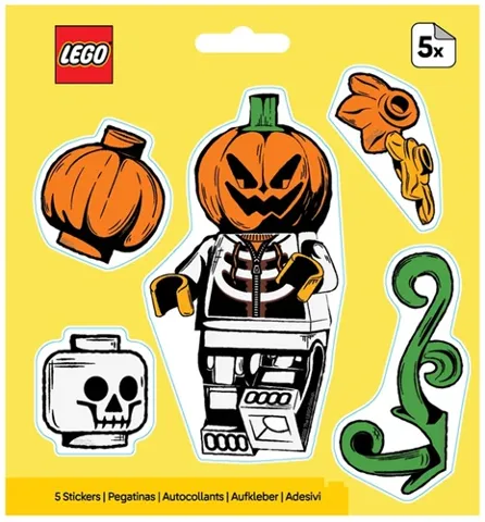 Sticker Sheet, Halloween Pumpkin Head Skeleton
