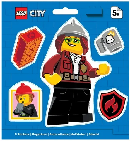 Sticker Sheet, City Female Firefighter