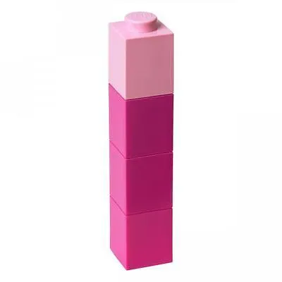 Drink Bottle 1 x 1 Bricks Design – Dark Pink with Light Pink Lid