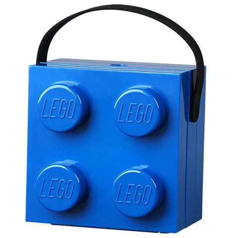 Lunch Box, Brick 2 x 2 Blue with Black Handle