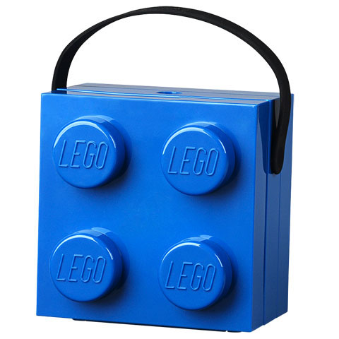 Lunch Box, Brick 2 x 2 Blue with Black Handle