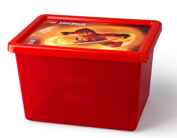 Storage Box, NINJAGO - Trans-Red with Red Lid, Large (4094)