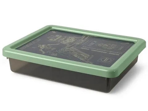 Storage Box, The LEGO NINJAGO Movie - Trans-Brown with Sand Green Lid, Small (4092)