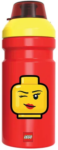 Drink Bottle Iconic Red with Female Minifigure Head Winking