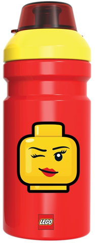 Drink Bottle Iconic Red with Female Minifigure Head Winking