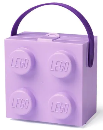 Lunch Box, Brick 2 x 2 Lavender with Dark Purple Handle