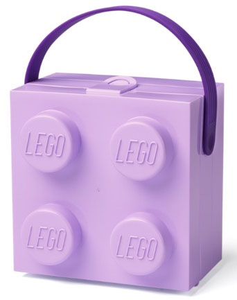 Lunch Box, Brick 2 x 2 Lavender with Dark Purple Handle